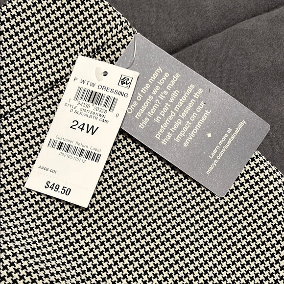 Macy's On 34th Houndstooth Pencil Skirt Knee-length for Work plus size - Picture 5 of 10